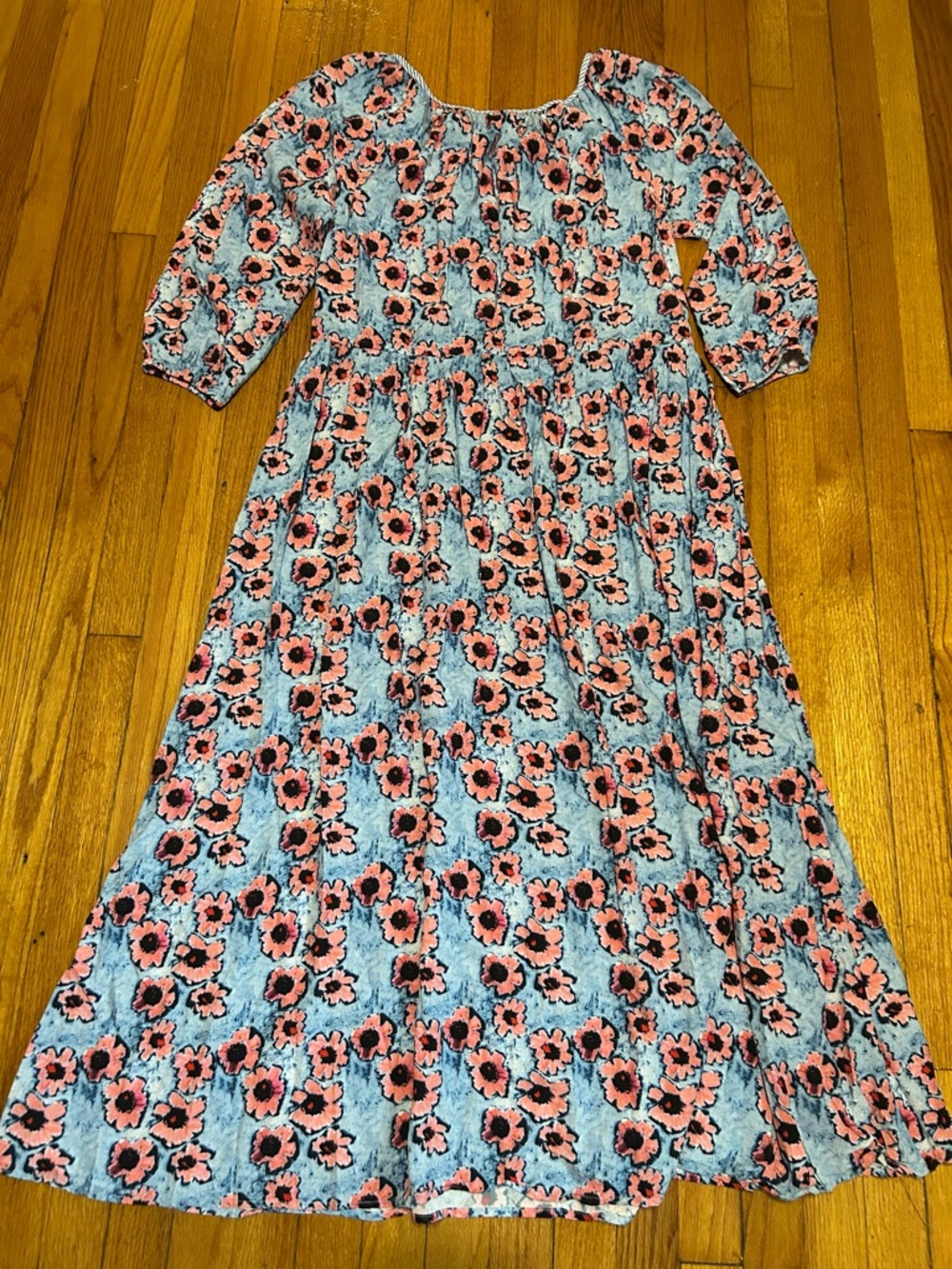 Sonnet James A Play Dress Watercolor Floral Multicolor Pockets Dress Size XXL - Picture 11 of 12